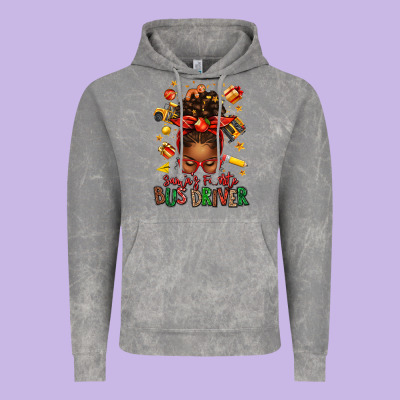 Santas Favorite School Bus Driver Afro Messy Bun Vintage Hoodie Designed By Texasbilliewilder