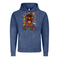 Vintage Denim santas favorite school bus driver afro messy bun Vintage Hoodie - texasbilliewilder