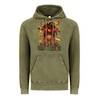 Vintage Olive santas favorite school bus driver afro messy bun Vintage Hoodie - texasbilliewilder