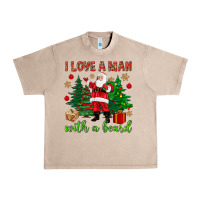 French Oak I love a man with a beard Christmas Urban Heavy Tee - NancyCooperArtShop