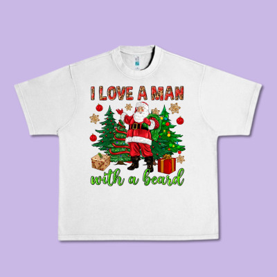 I Love A Man With A Beard Christmas Urban Heavy Tee Designed By Nancycooperartshop