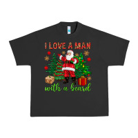 Pigment Black I love a man with a beard Christmas Urban Heavy Tee - NancyCooperArtShop