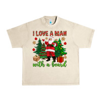 Sandshell I love a man with a beard Christmas Urban Heavy Tee - NancyCooperArtShop