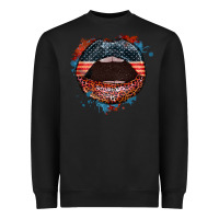 Black American flag lips 4th of july Heavyweight Sweatshirt - FaDigitalArtStudio