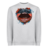 American Flag Lips 4th Of July Heavyweight Sweatshirt | Teevron