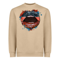 Mushroom American flag lips 4th of july Heavyweight Sweatshirt - FaDigitalArtStudio