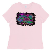 Bubblegum Pink halloween background Ladies Tee - RanaPortraitStore