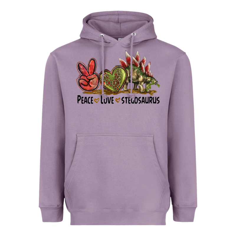 Peace Love Stegosaurus Heavyweight Hoodie by LillyAllenDesigns | Teevron