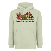 Matcha Peace Love Stegosaurus Heavyweight Hoodie - LillyAllenDesigns