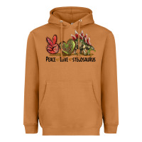 Meerkat Peace Love Stegosaurus Heavyweight Hoodie - LillyAllenDesigns
