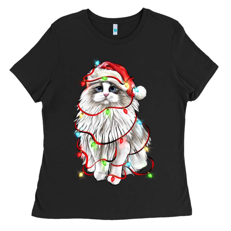 Christmas Ragdoll Cat Ladies Tee by LillyAllenDesigns | Teevron