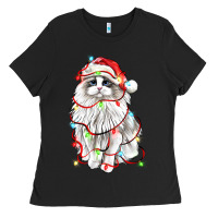 Black christmas ragdoll cat Ladies Tee - LillyAllenDesigns