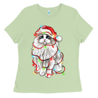 Matcha christmas ragdoll cat Ladies Tee - LillyAllenDesigns