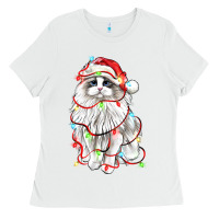 White christmas ragdoll cat Ladies Tee - LillyAllenDesigns