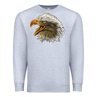Heather Grey Bald Head Eagle Premium Sweatshirt - LillyAllenDesigns