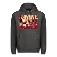 Charcoal Heather Wine İs My Valentine Fa Premium Hoodie - FaDigitalArtStudio