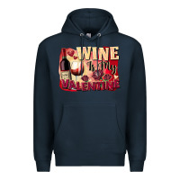 Navy Wine İs My Valentine Fa Premium Hoodie - FaDigitalArtStudio