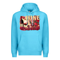 Ocean Blue Wine İs My Valentine Fa Premium Hoodie - FaDigitalArtStudio