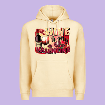 Wine İs My Valentine Fa Premium Hoodie Designed By Fadigitalartstudio