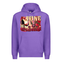 Purple Wine İs My Valentine Fa Premium Hoodie - FaDigitalArtStudio