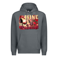 Rock Wine İs My Valentine Fa Premium Hoodie - FaDigitalArtStudio