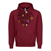 Burgundy Mother Zipper Hoodie - CowhideDigitalArt