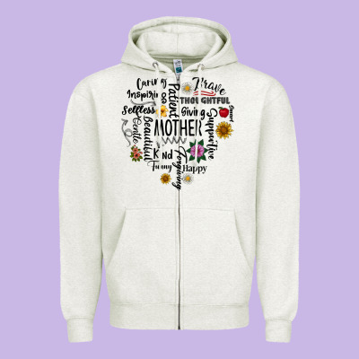 Mother Zipper Hoodie Designed By Cowhidedigitalart