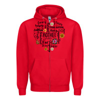 Red Mother Zipper Hoodie - CowhideDigitalArt