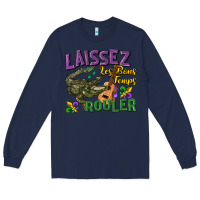Navy laissez les bons temps rouler Long Sleeve Tee - CowGirlArtShop