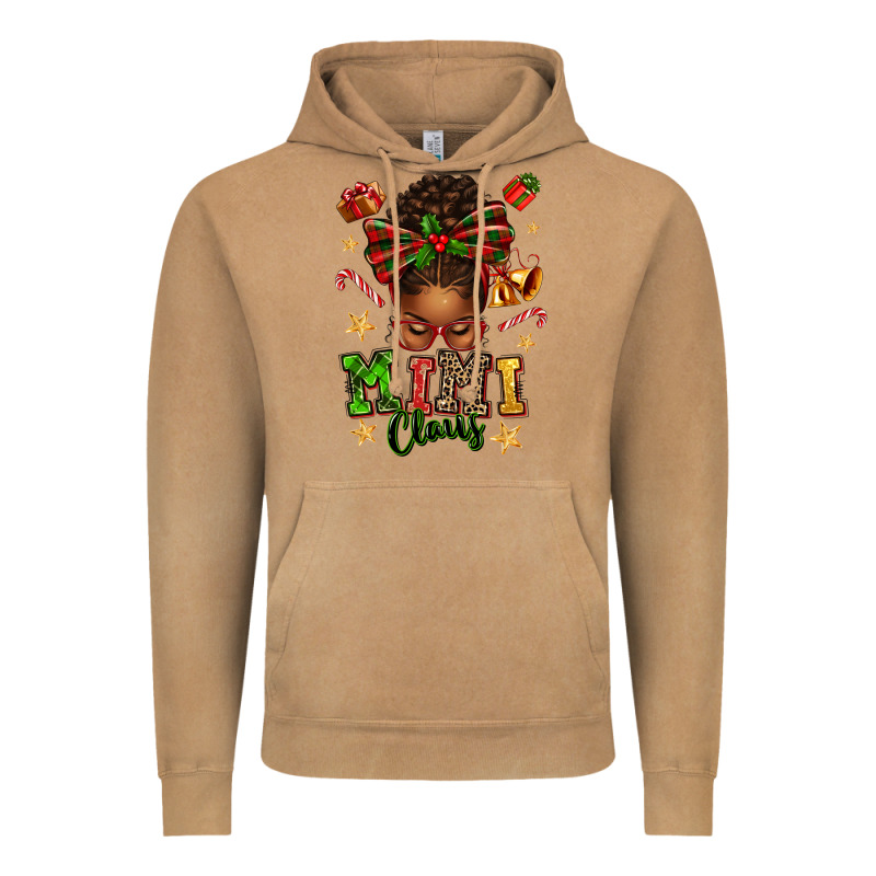 Mimi Claus Afro Messy Bun Vintage Hoodie by texasbilliewilder | Teevron