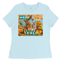 Baby Blue Hello Fall Ladies Tee - LillyAllenDesigns