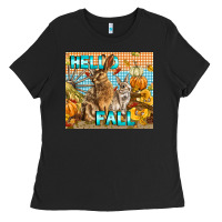 Black Hello Fall Ladies Tee - LillyAllenDesigns