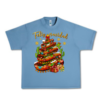 Pebble Blue Christmas Feliz Navidad Urban Heavy Tee - NancyCooperArtShop