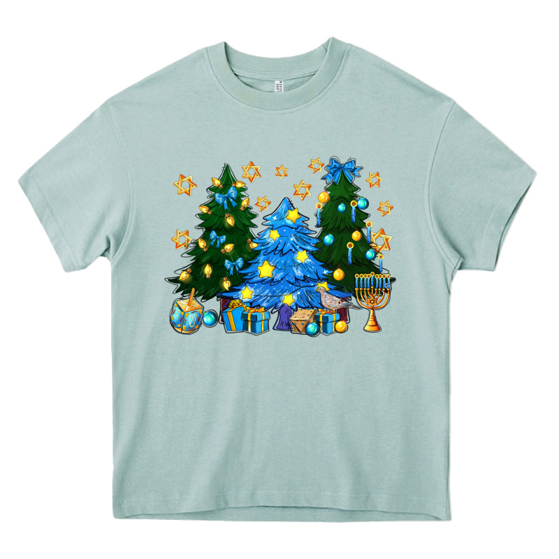 Hannukah Christmas Trees Heavy Core Tee by NancyCooperArtShop | Teevron
