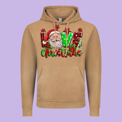 Love Christmas Santa Vintage Hoodie Designed By Texasbilliewilder
