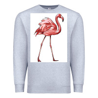 Heather Grey Pink Flamingo Premium Sweatshirt - LillyAllenDesigns