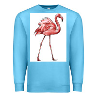 Ocean Blue Pink Flamingo Premium Sweatshirt - LillyAllenDesigns
