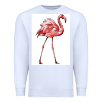 White Pink Flamingo Premium Sweatshirt - LillyAllenDesigns
