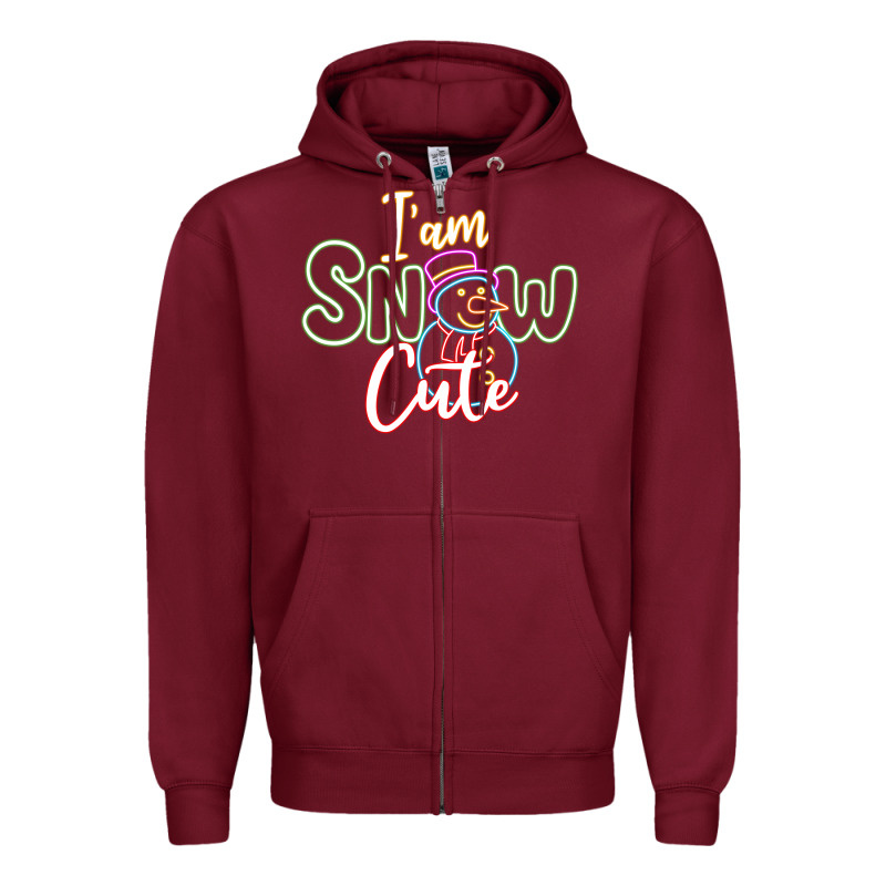 T Am Snow Cute Zipper Hoodie by CowhideDigitalArt | Teevron
