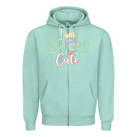 Seafoam T am SNOW CUTE Zipper Hoodie - CowhideDigitalArt