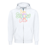 White T am SNOW CUTE Zipper Hoodie - CowhideDigitalArt