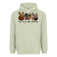 Matcha Peace Love White Tailed Deer Heavyweight Hoodie - LillyAllenDesigns