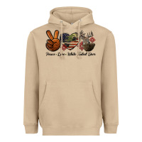 Mushroom Peace Love White Tailed Deer Heavyweight Hoodie - LillyAllenDesigns
