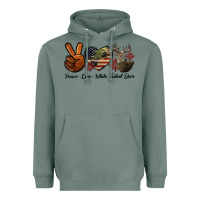 Sage Peace Love White Tailed Deer Heavyweight Hoodie - LillyAllenDesigns