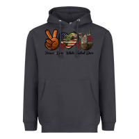 Smoke Peace Love White Tailed Deer Heavyweight Hoodie - LillyAllenDesigns