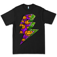 Black halloween lightning bolt Premium Tee - BundleAndBundleShop