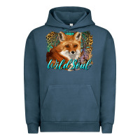 Pigment Midnight Navy wild soul fox with dream catcher Urban Hoodie - BarkalooDesign