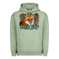 Pigment Oil Green wild soul fox with dream catcher Urban Hoodie - BarkalooDesign