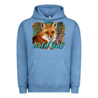 Pigment Pebble Blue wild soul fox with dream catcher Urban Hoodie - BarkalooDesign