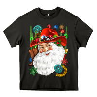 Asphalt Cowboy Santa Heavy Core Tee - NancyCooperArtShop
